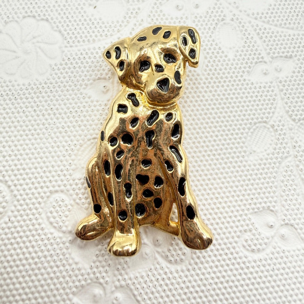 Vintage Dalmatian Puppy Dog Brooch